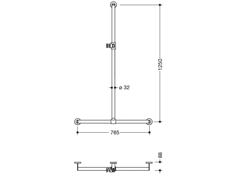 900.35.400XA Поручень для душа с выдвижным держателем для душа HEWI Greifen  - Вид №2