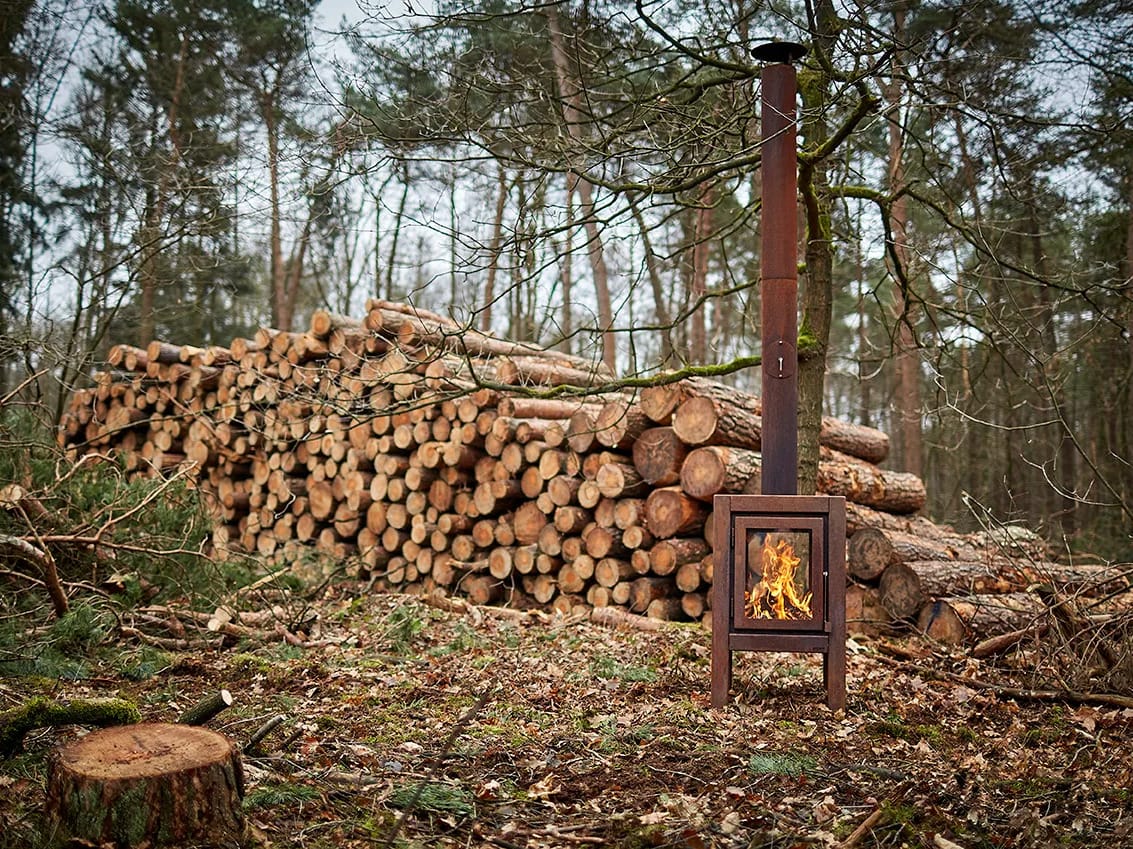 Corten™стальной отдельно стоящий открытый дровяной камин RB73 Quaruba ARCH-00057812 - Вид №2