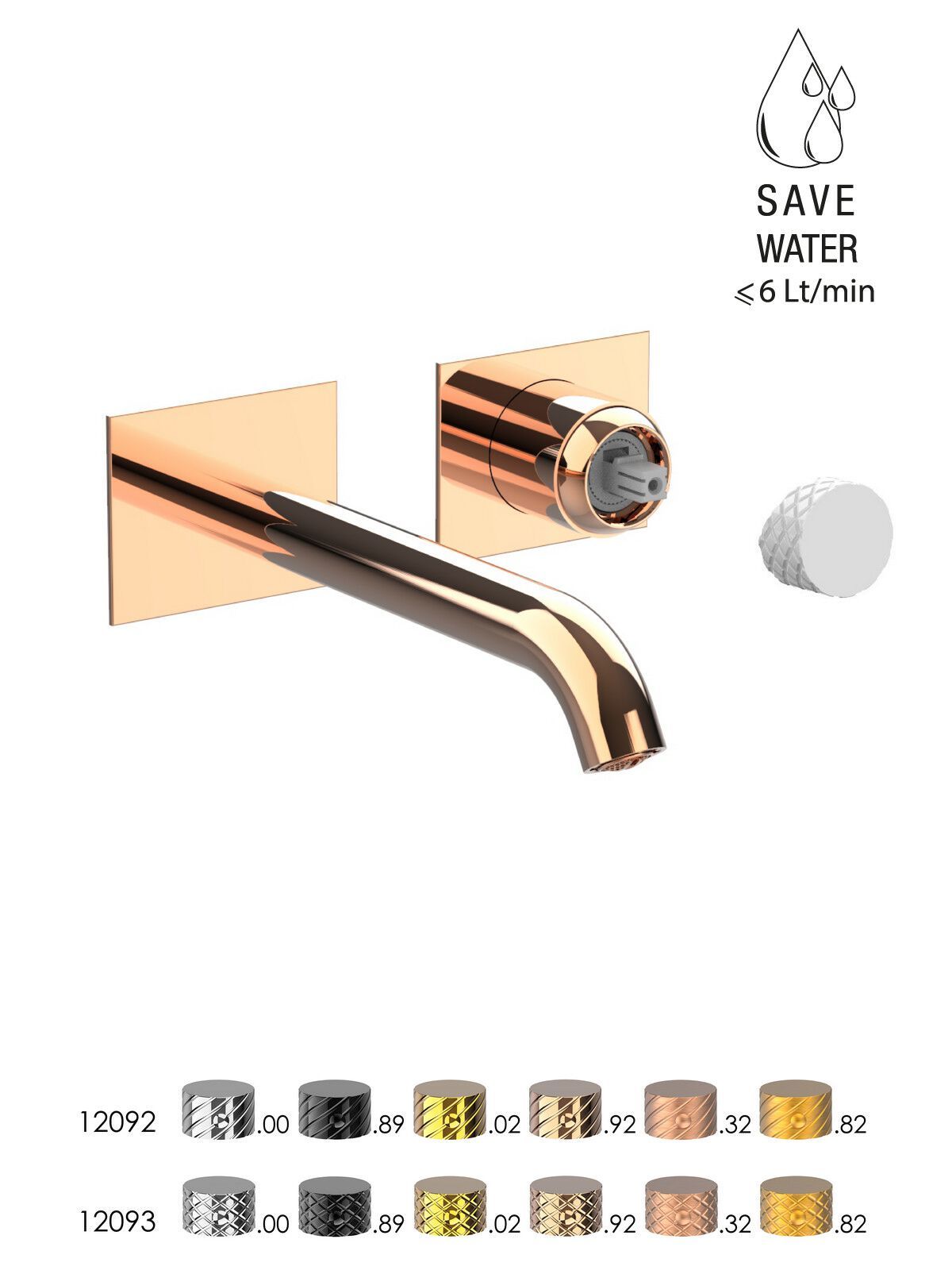 Настенный смеситель для раковины без слива с ограничителем расхода Rubinetterie Frattini Pepe XLS ARCH-00093332 - Вид №44