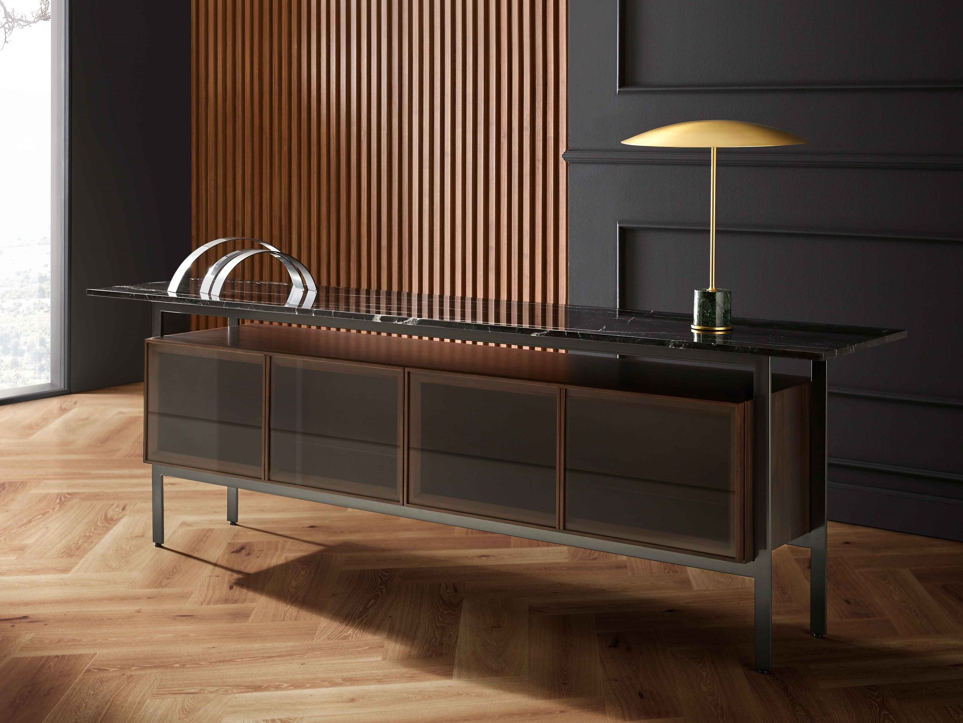 Шкаф из дерева и стекла с откидными дверями Punt Чикаго ARCH-00074008 - Вид №9