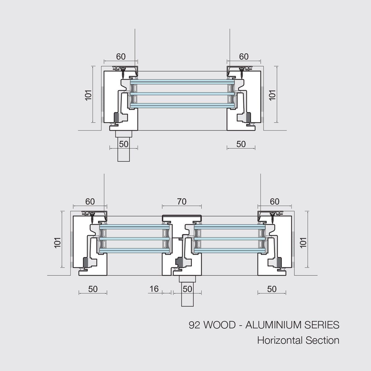 Деревянная распашная оконная дверь с двойным остеклением Carminati Skyline System ARCH-00018422 - Вид №8