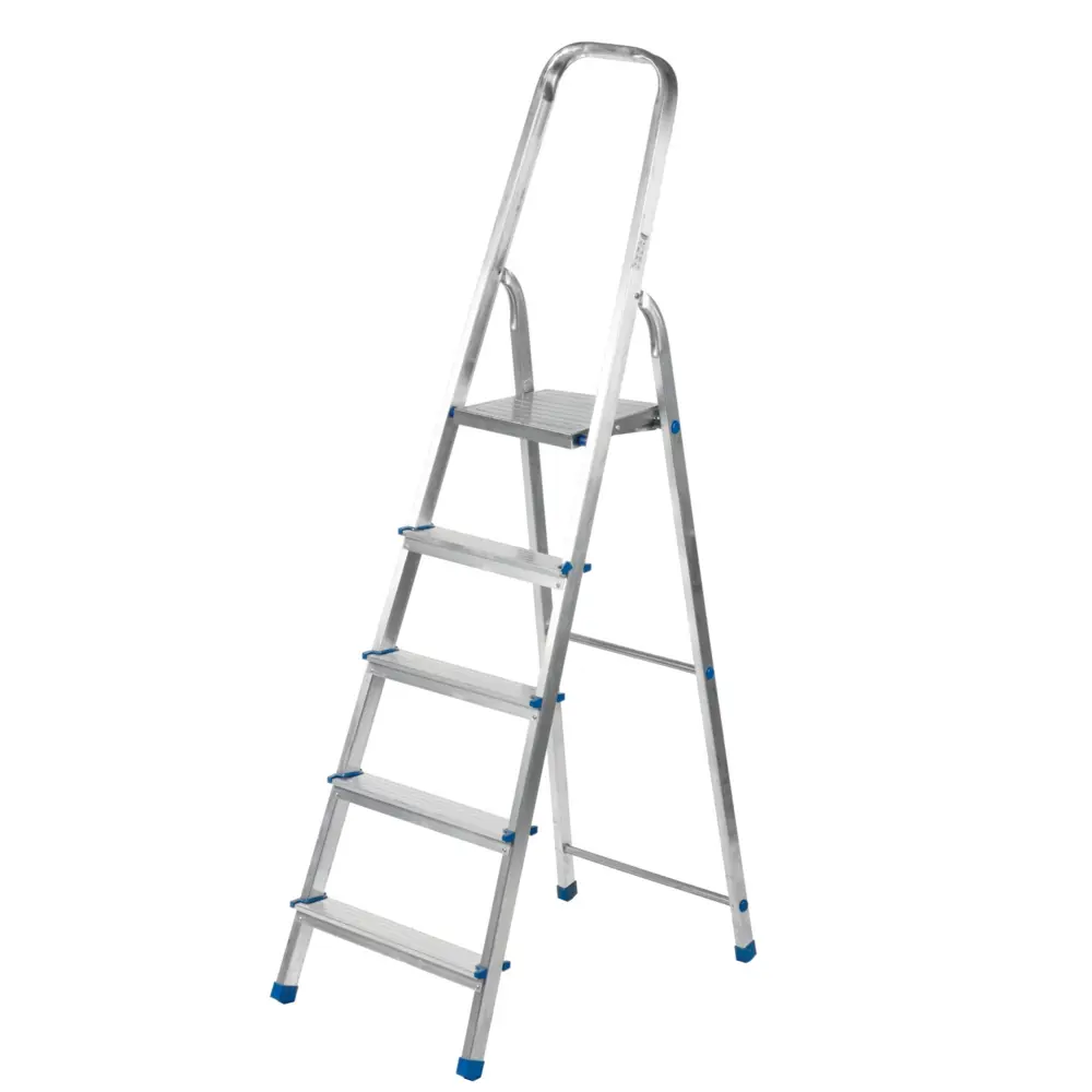 Стремянка LADDERBEL 5-ступенчатая алюминиевая с поручнем безопасности 12421945 STLM-0002167