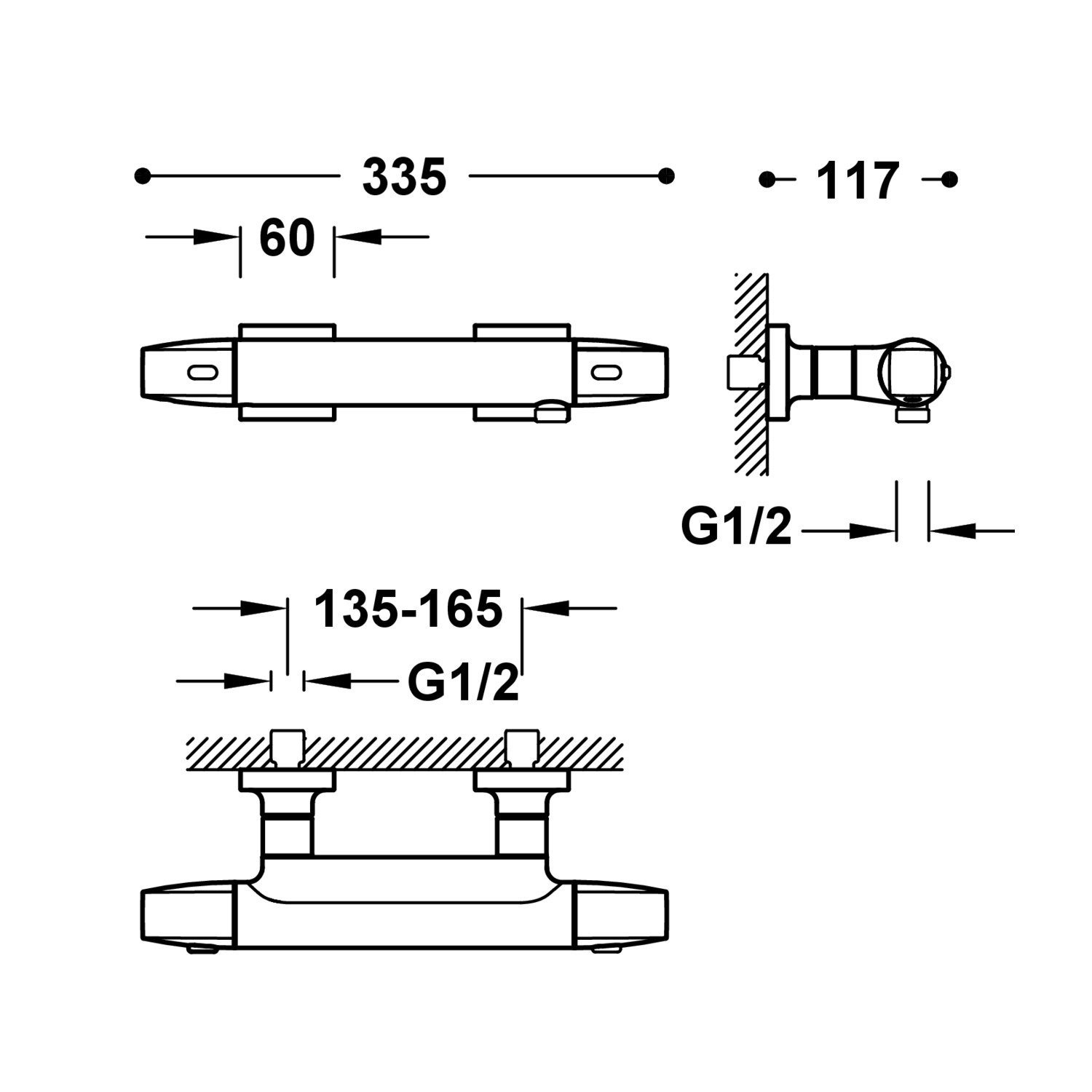 Настенный термостатический кран для душа-19016459AC TRES Thermostatic - Вид №1