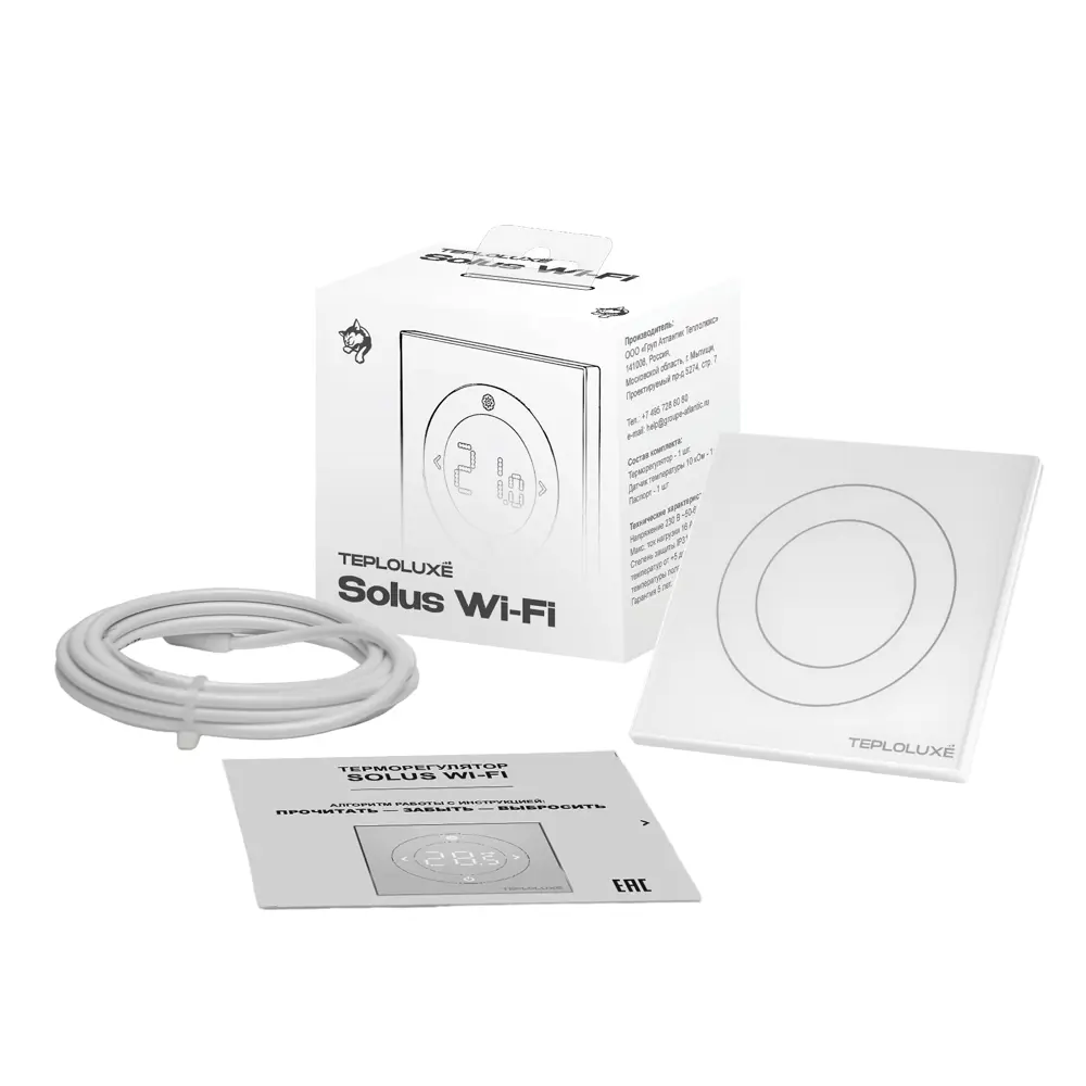 Терморегулятор для теплого пола Теплолюкс Solus сенсорный с Wi-Fi цвет белый STLM-2113805 - Вид №10