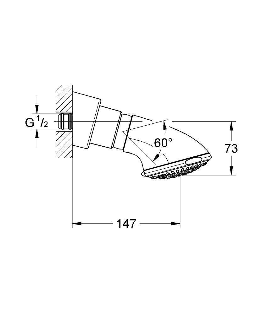27065000 Верхний душ Grohe Relexa хром - Вид №1