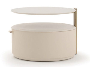 Деревянная круглая тумбочка с ящиками