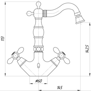 Смеситель MIGLIORE Princeton Plus ML.PRP-8044.СR для биде - хром ML.PRP-8044.CR - Вид №4