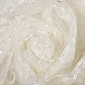 Тюль с вышивкой на сетке «Грация» 1 п/м 290 см цвет кремовый