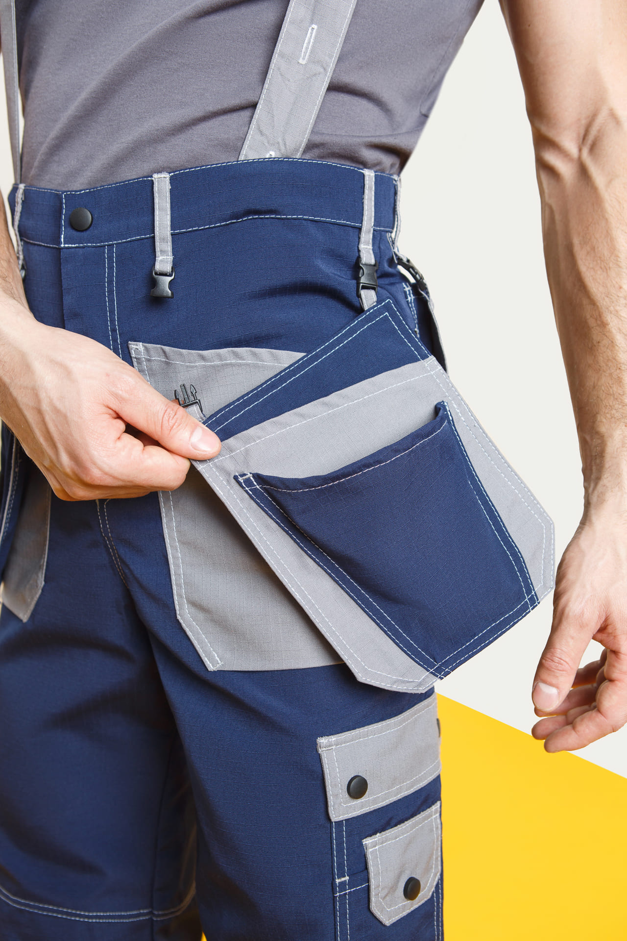 68832 Костюм "Прогресс" темно-синий с серым  Летняя спецодежда  размер 44-46/170-176  - Вид №16