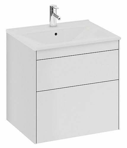 47435 IFO Sense тумба под умывальник с двумя ящиками, W = 600 мм, W1 = 610 мм, белый - Вид №1