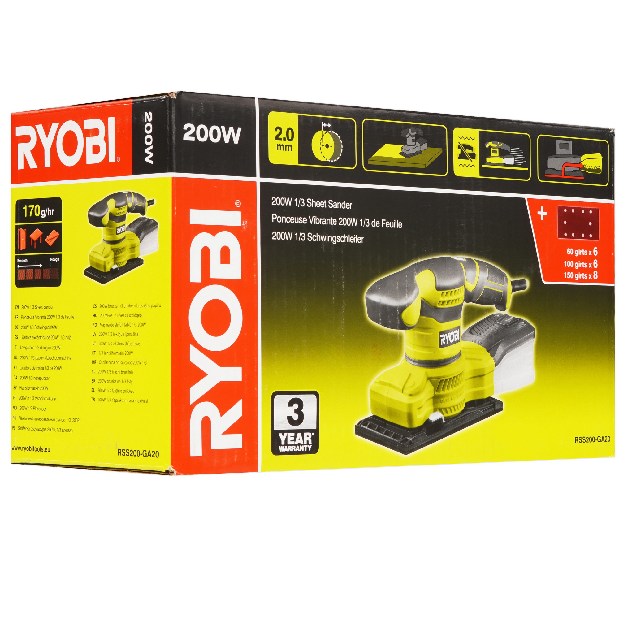 Виброшлифовальная машина Ryobi RSS200-GA20 5481144 STDN-0138168 - Вид №8