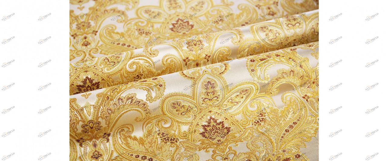 COLORISTICA Ткань мебельная  Жаккард  San Feliche Желтый San Feliche col.Golden