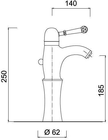 Rubinetteria Giulini Смеситель для умывальника, однорычажный Symphony 4341ah - Вид №1