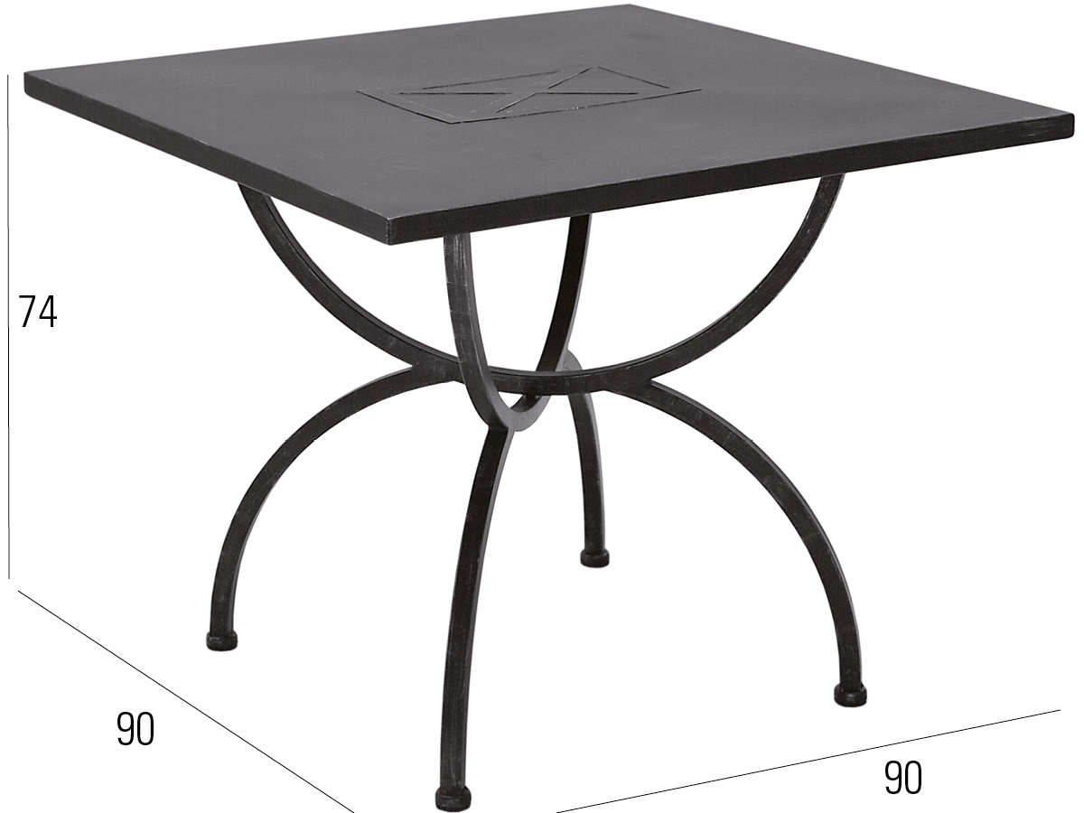 65.00.0304 Медичи Антик стол - столешница из кованого железа - 90 x 90 Mbm Medici - Вид №1