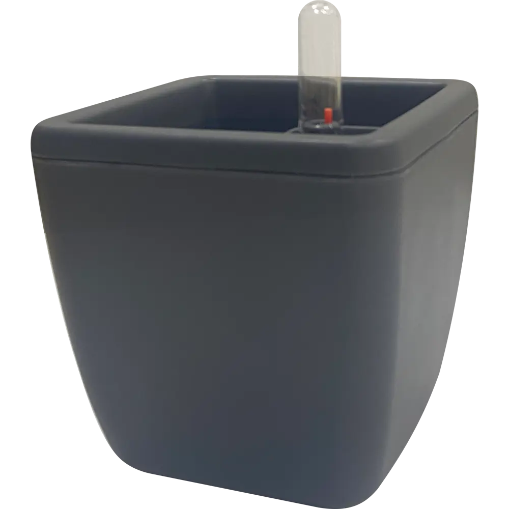 Горшок цветочный с автополивом Ingreen 13х13х16.8 см v1.5 л пластик темно-серый Munchen STLM-2053305