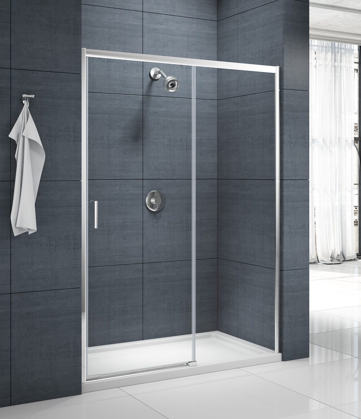 Дверь душевая для установки с боковой панелью MBLA1200R Merlyn MBOX Хромированный  - Вид №3