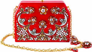 10660452 Хохломская Роспись Бижутерия с миниатюрой Сумка "Саквояж" (Коллекционное изделие Дерево