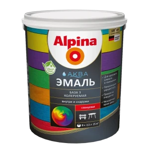 Эмаль Alpina Аква База 3 глянцевая цвет прозрачный 2.35 л