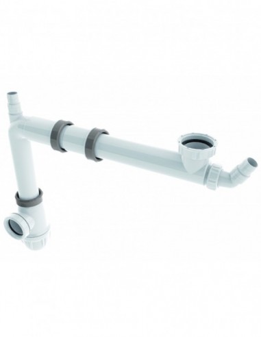 780600 001 00  Соединительная труба для мойки с 1 чашей, двухкомпонентная, Д. 40 мм, NF, двухкомпонентная Valentin Белый  - Вид №1