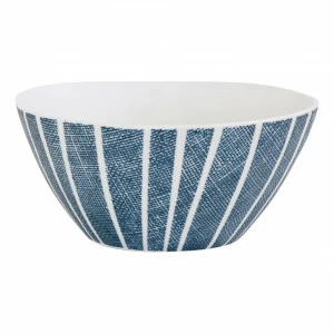 Салатник фарфоровый белый с синими полосками "Бриз" EASY LIFE БРИЗ 00-3947052 Белый;синий