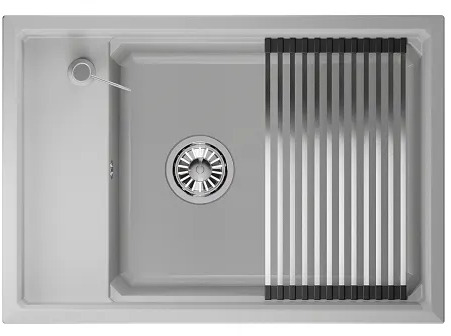KS-7305, АРКТИК (БЕЛЫЙ), кухонная мойка, кварц