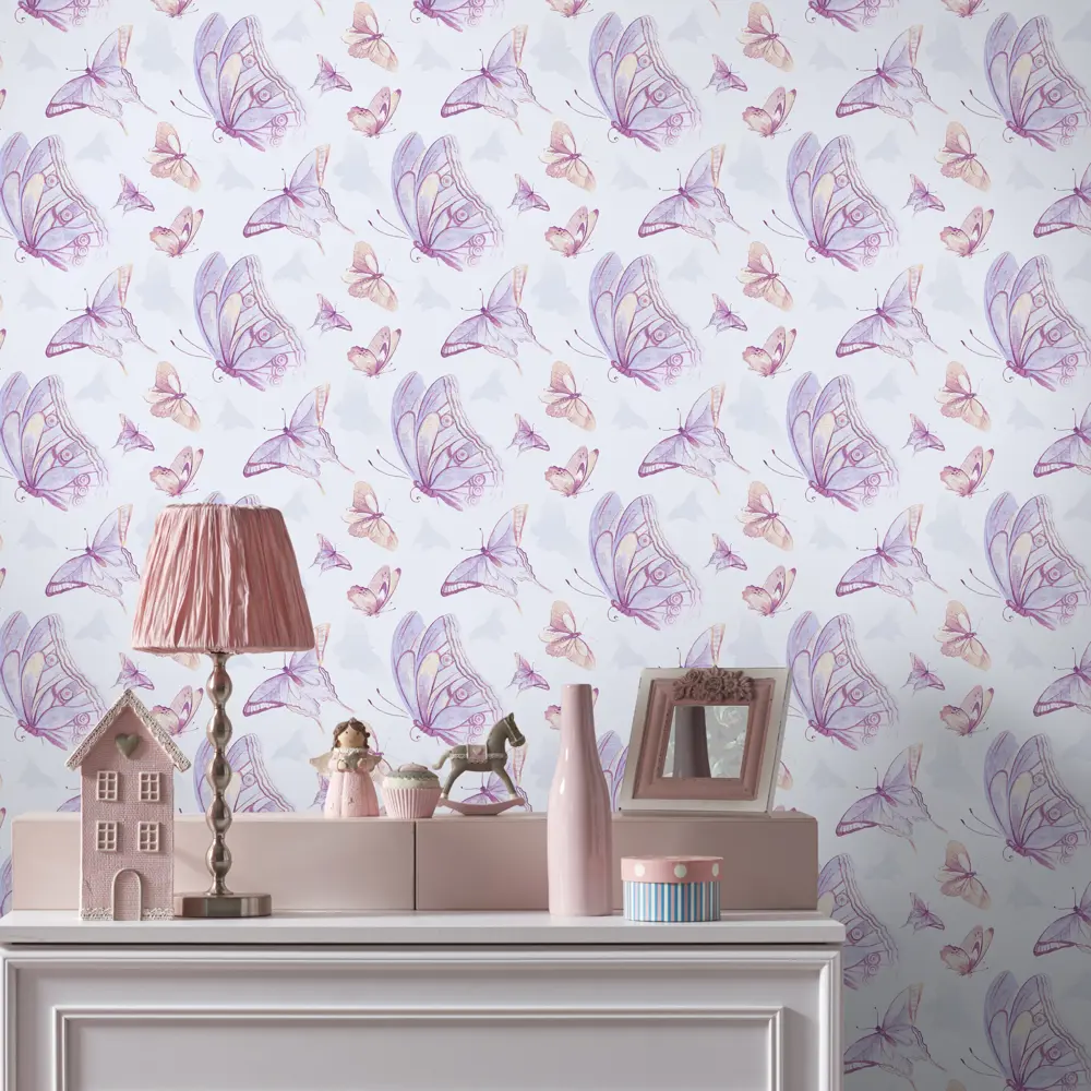 Обои флизелиновые Erismann Бабочки розовые 1.06 м ЭР60670-05 STLM-2162908 - Вид №3