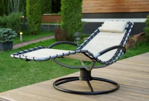 Шезлонг качалка лежак белый "Флэт" BESTA FIESTA YUVARLAK 044661 Белый