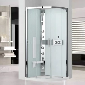 Novellini. Душевая кабина 90x90 R90 HYDROMASSAGE с низким душевым поддоном GLAX 3