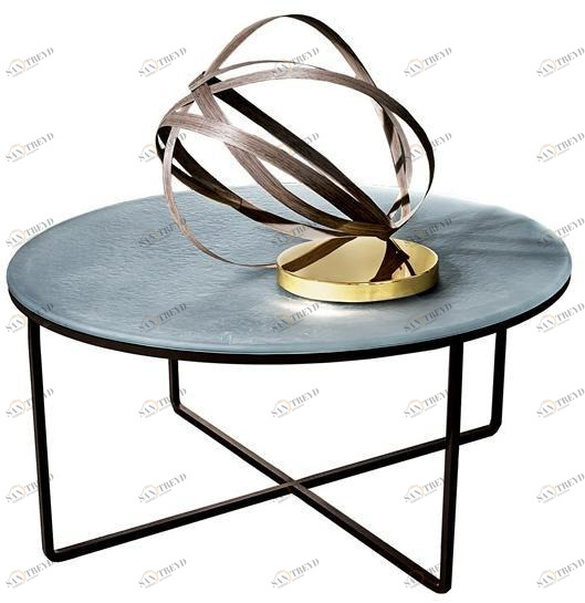 Sovet italia Круглый стеклянный журнальный столик Piktor sun-id-1415933