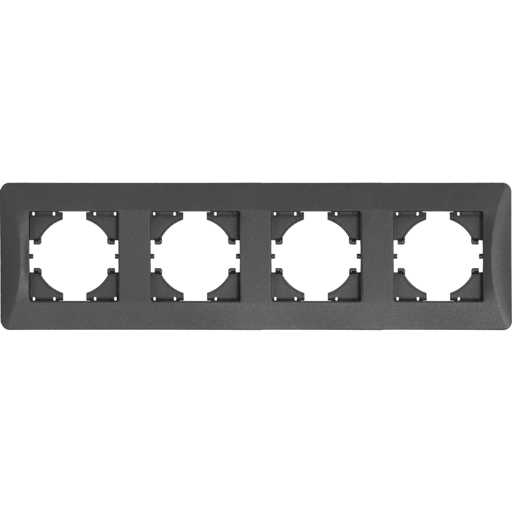 Рамка GUSI Electric Ugra для 4 розеток и выключателей, графит 83865122 STLM-0045266