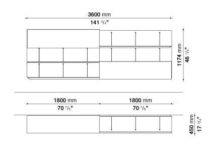 Подвесная секционная настенная Книжная полка B&B Italia PAB ARCH-00103035 - Вид №19