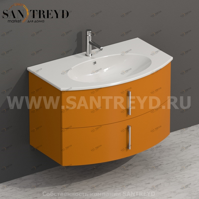 MDMC80Y151 Тумба с двумя ящиками 78 см оранжевая Globo 4ALL Италия Ceramica Globo