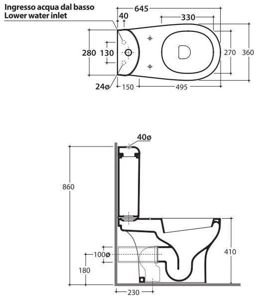Gr004 Компакт унитаз с бачком Белый Ceramica Globo Grace Италия - Вид №2