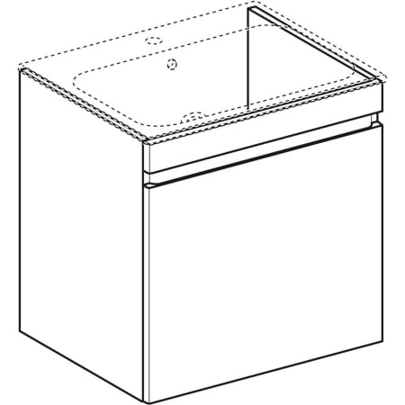 869555000 Шкафчик для встраиваемой раковины Geberit Renova Plan, с одним выдвижным и одним внутренним выдвижным ящиком Geberit  - Вид №22