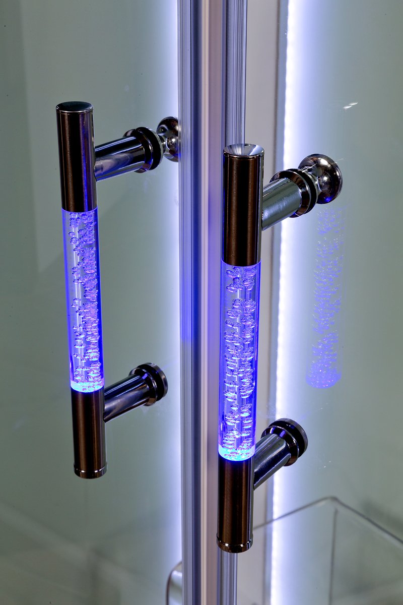 L 809 стандартная BLACK Душевая кабина DETO Серия L А102 R LED с кнопкой и гидромассажем - Вид №5