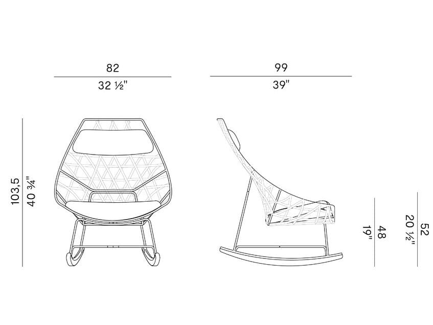 Плетеная ткань качалка садовое кресло с подголовником Potocco ARCH-00126689 - Вид №2