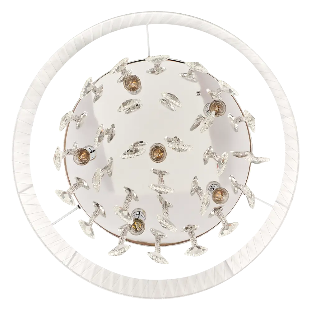 Люстра хрустальная потолочная Жаклин 6 ламп 12 м² цвет белый MW-Light STLM-2135582 - Вид №3