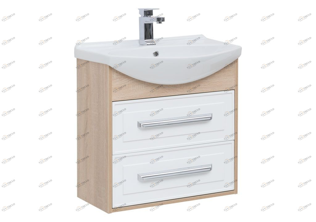 Тумба с раковиной Aquanet Остин 65 дуб сонома/белый 0020091000177677