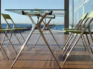 ACTIU Складной стол из алюминия и стекла Plek