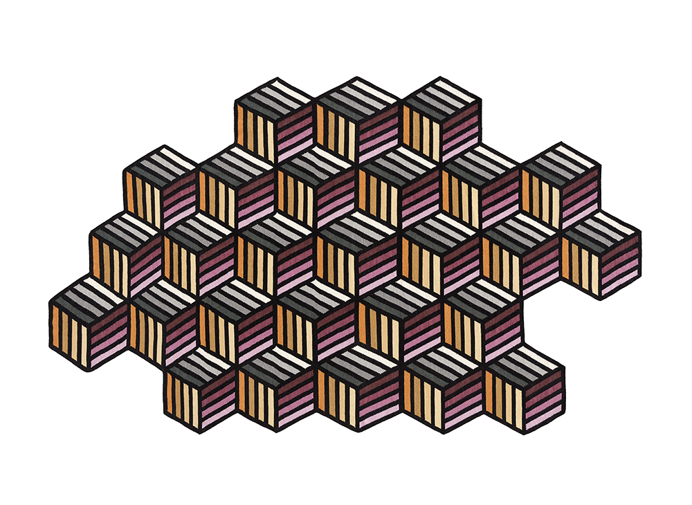 100425 Ковер Hexagon Orange 188x305 GAN Parquet - Вид №1