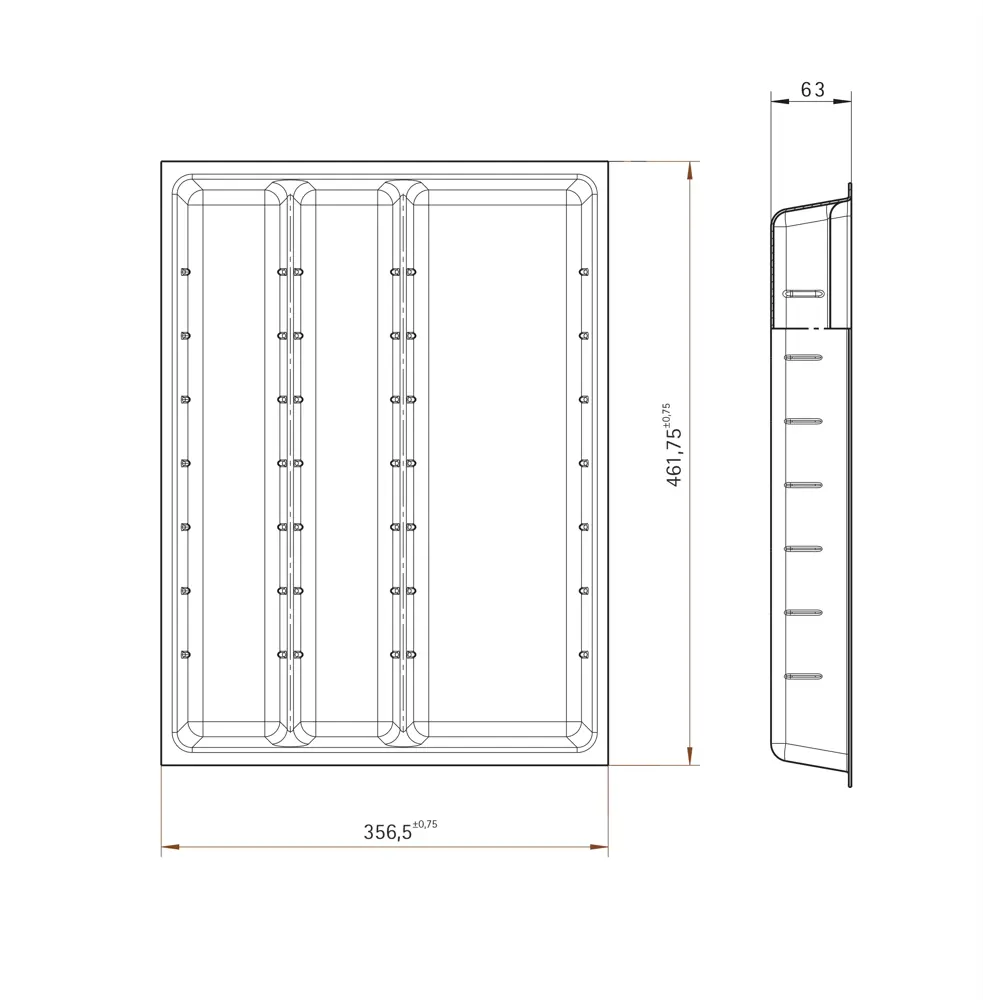 Лоток для столовых приборов Hettich Orga Tray 590IANL470KB400 30.6x7x46 см пластик цвет серый 89401303 STLM-2150161  - Вид №2