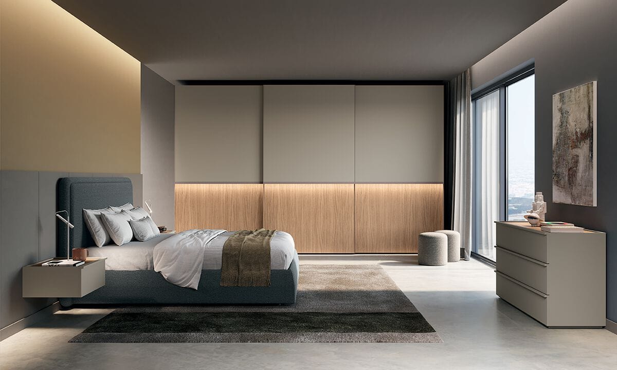 Двуспальная кровать из ткани с мягким изголовьем Febal Casa OPUS ARCH-00102440 - Вид №8