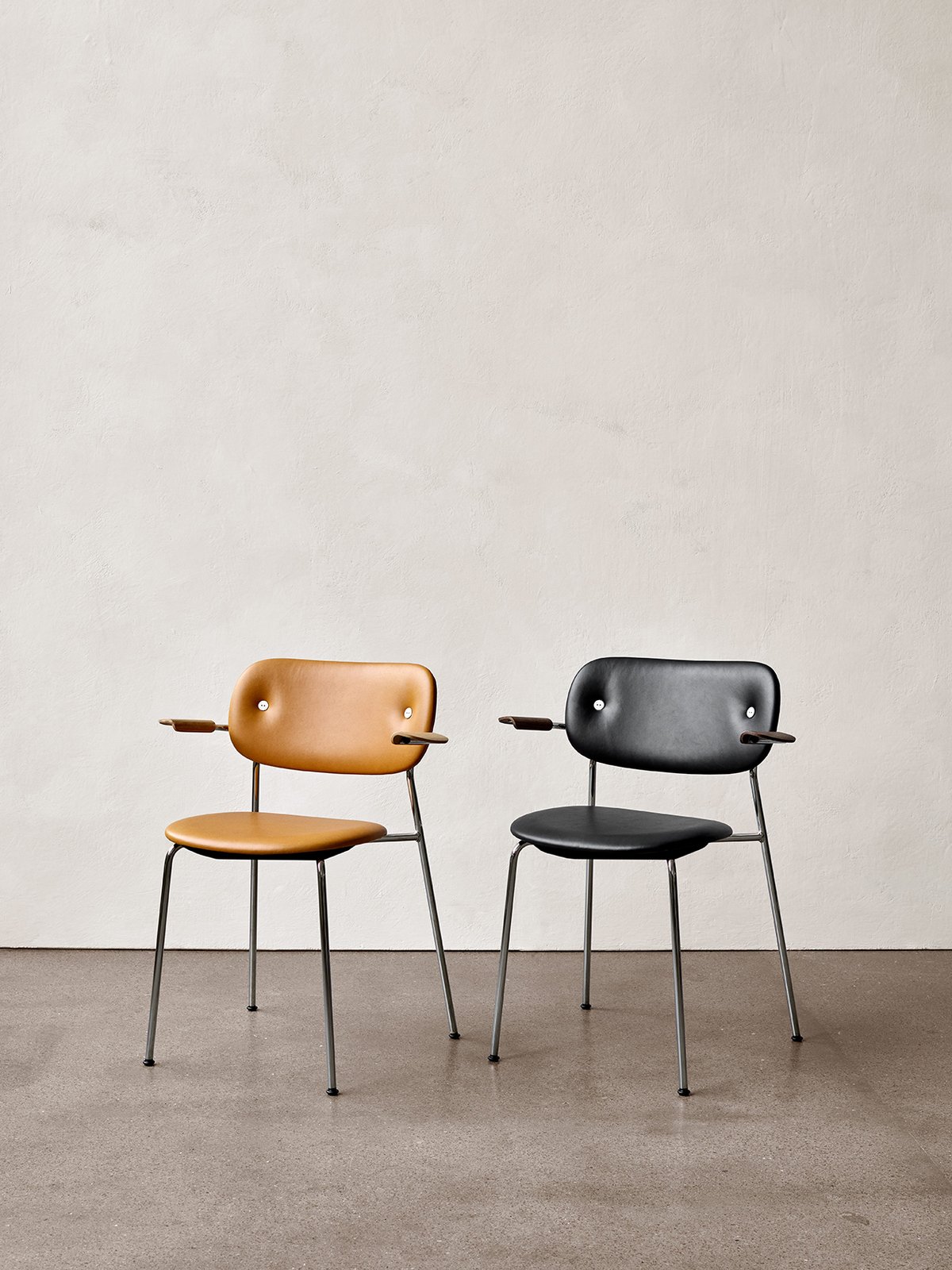 1110008-020302ZZ MENU Обеденный стул, полностью обитый, с подлокотником, Хром Дуб натуральный | Доппиопанама Т14012 / 004  - Вид №16