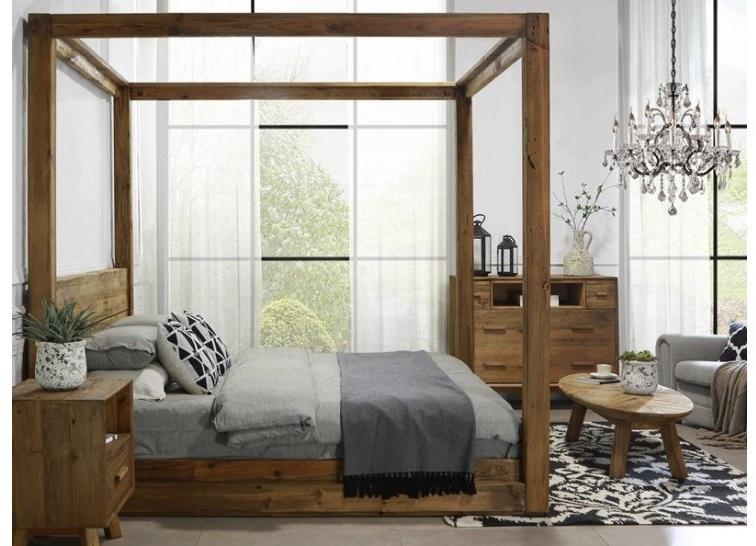 Arrediorg.it® Двуспальная кровать из массива дерева с балдахином Woodside sun-id-1472263 - Вид №1