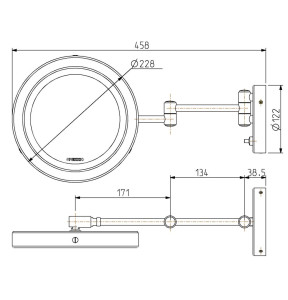Настенное круглое увеличительное зеркало