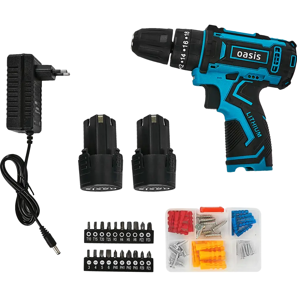 Аккумуляторный шуруповёрт Oasis ASU-12S с двумя батареями 86578021 STLM-0840122 - Вид №5