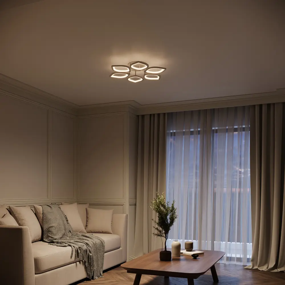 Люстра потолочная светодиодная Escada 10216/6LED 92W с пультом управления, 25 м², регулируемый белый свет, цвет белый 88294276 STLM-2181393  - Вид №11
