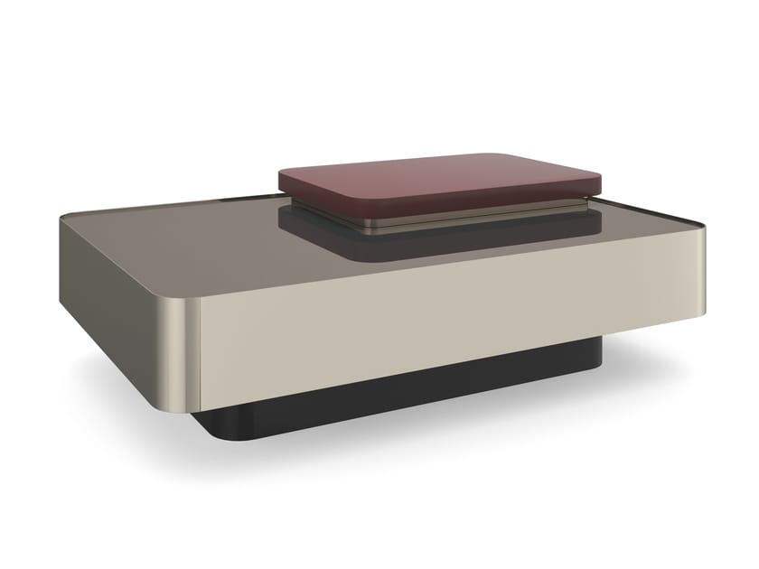 Прямоугольный низкий журнальный столик из зеркального стекла Caracole PERIPHERY ARCH-00023829