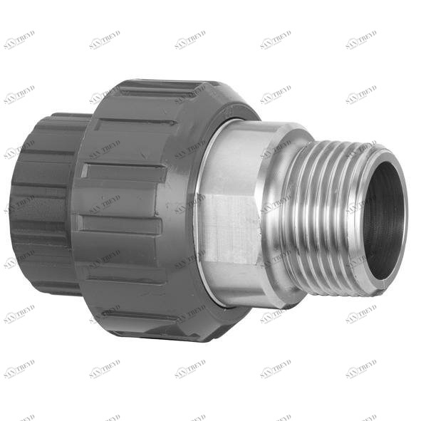 SANIT 902884511 Адаптер объединение PVC-U, на трубку из нержавеющей стали с цилиндрической наружной резьбой R 