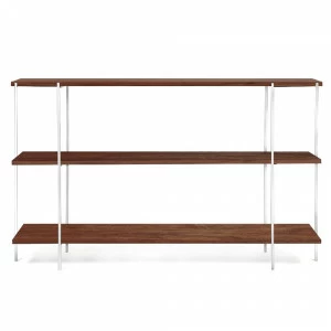 Стеллаж белый с полками орех Florian white INTELLIGENT DESIGN  260766 Белый;коричневый